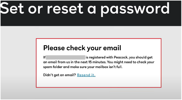 Check Your Email-How to Reset Your Peacock Password